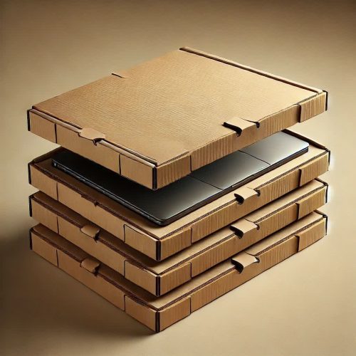 طراحی جعبه لپتاپ کارتنی سهلایه